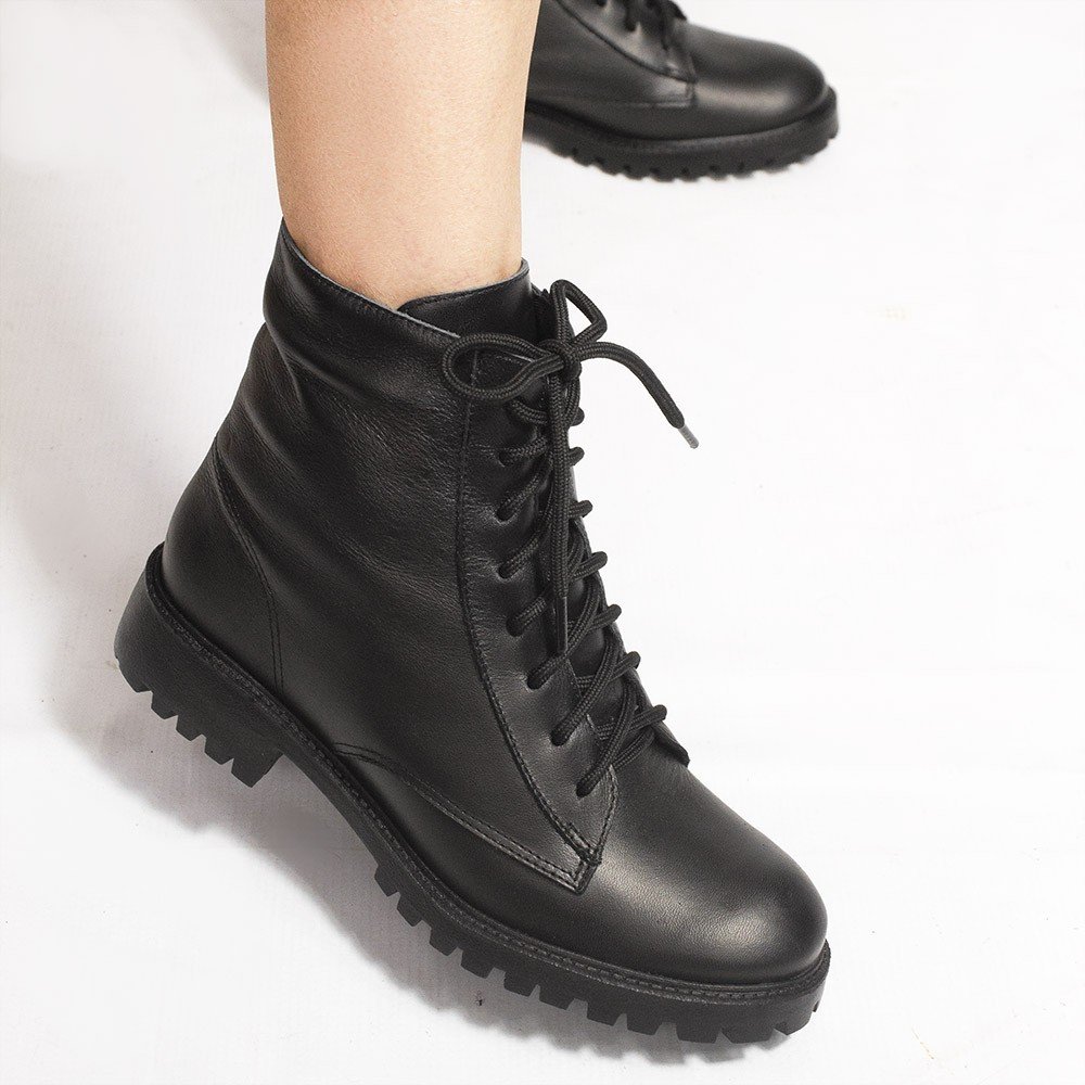 Bota Zatta Coturno em Couro Lina Preta Preto 3