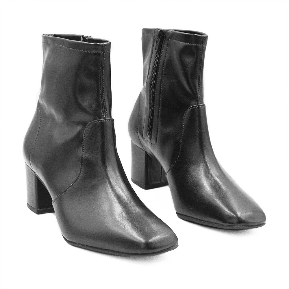 Bota Zatta Salto Bloco Bico Quadrado Helouise Preta Preto 3