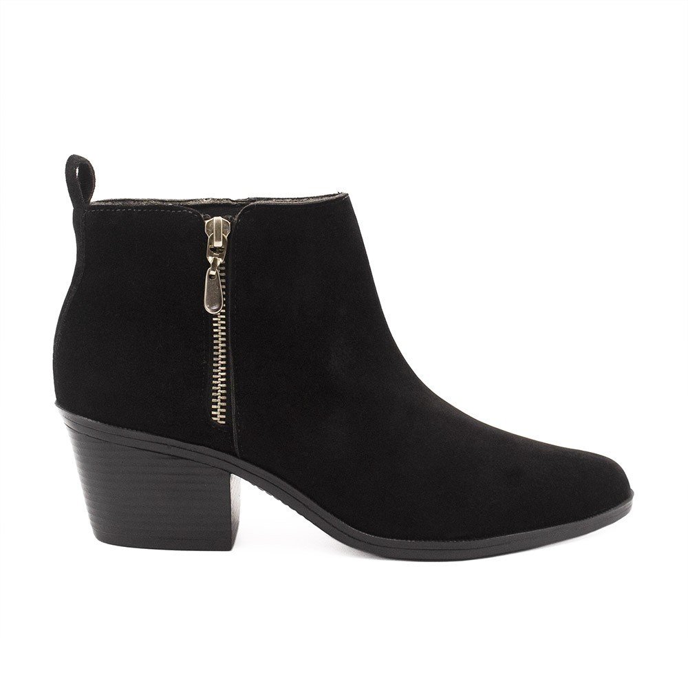 Bota Zatta Bico Fino Cano Curto Country Hilda Camurça  Preta