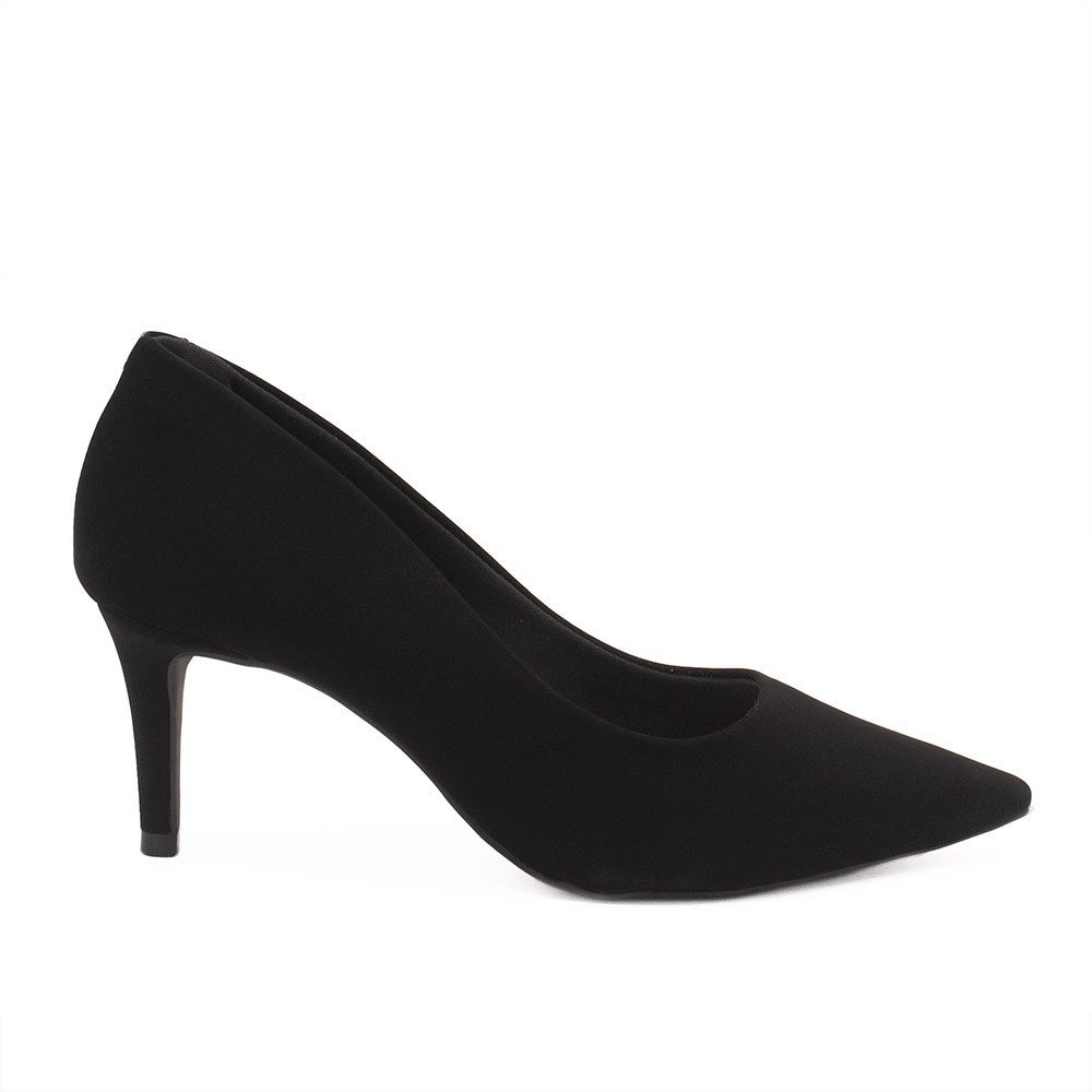 Scarpin Zatta Bico Fino Salto Médio Lolita  Nobuck Preto