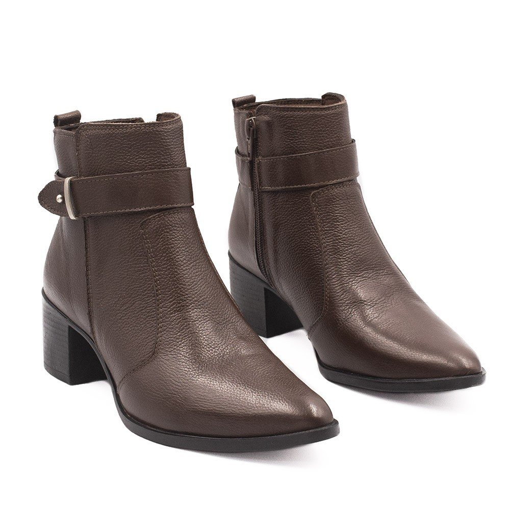 Bota Zatta Bico Fino Cano Curto Jordana Marrom Marrom 3