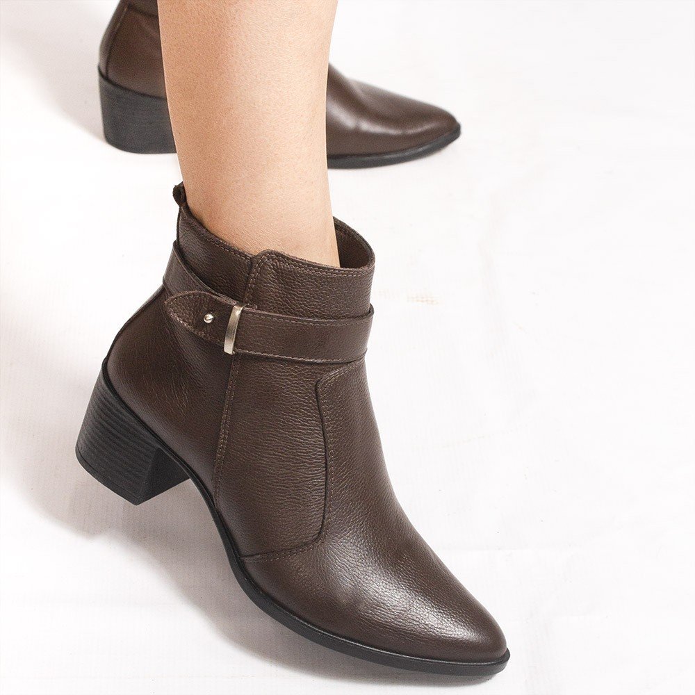 Bota Zatta Bico Fino Cano Curto Jordana Marrom Marrom 4
