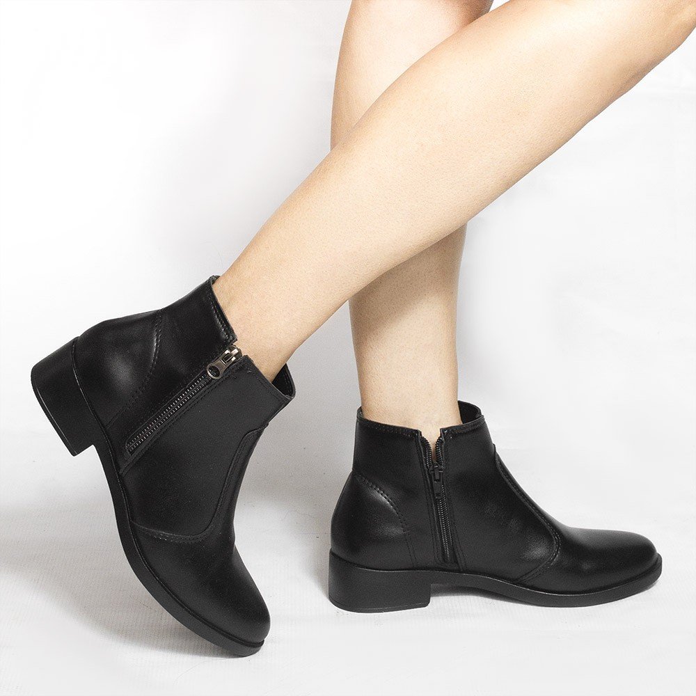Bota Zatta Coturno Ziper Gal Preta Preto 2