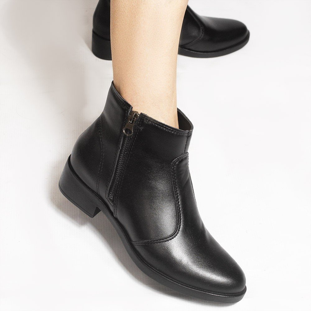 Bota Zatta Coturno Ziper Gal Preta Preto 3
