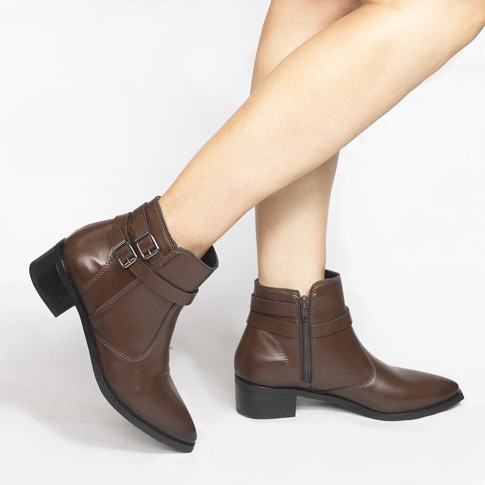 Bota Zatta Bico Fino Fivelas Bethania Marrom Marrom 2