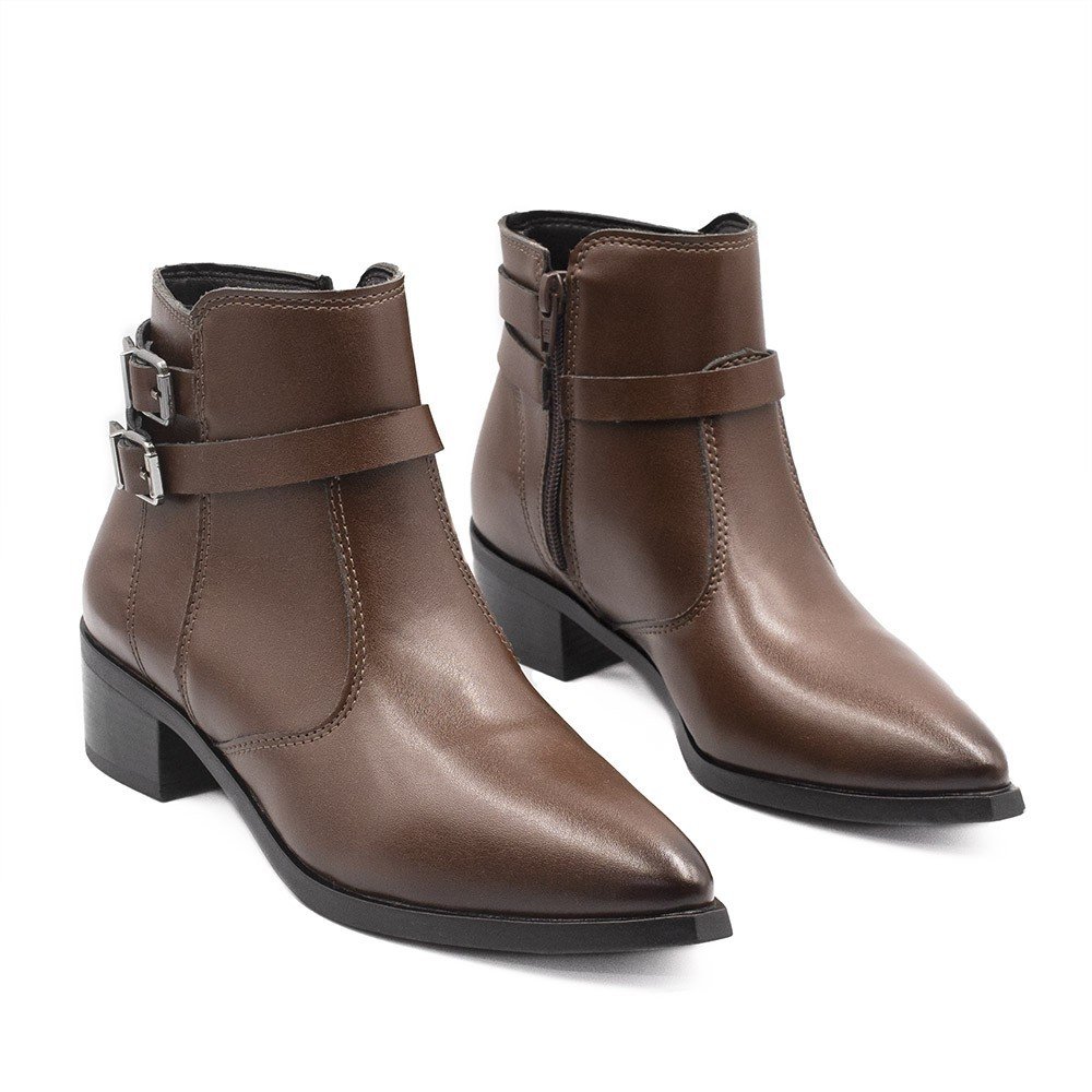 Bota Zatta Bico Fino Fivelas Bethania Marrom Marrom 3
