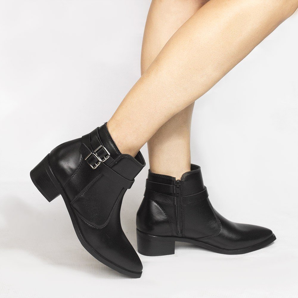 Bota Zatta Bico Fino Fivelas Bethania Preta Preto 2