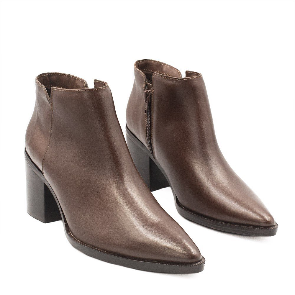 Bota Zatta Bico Fino Cano Curto Gardenia Marrom Marrom 3