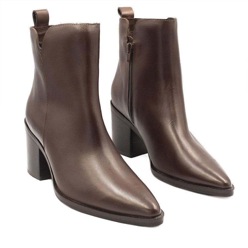 Bota Zatta Cano Médio Bico Fino Georgia Marrom Marrom 3