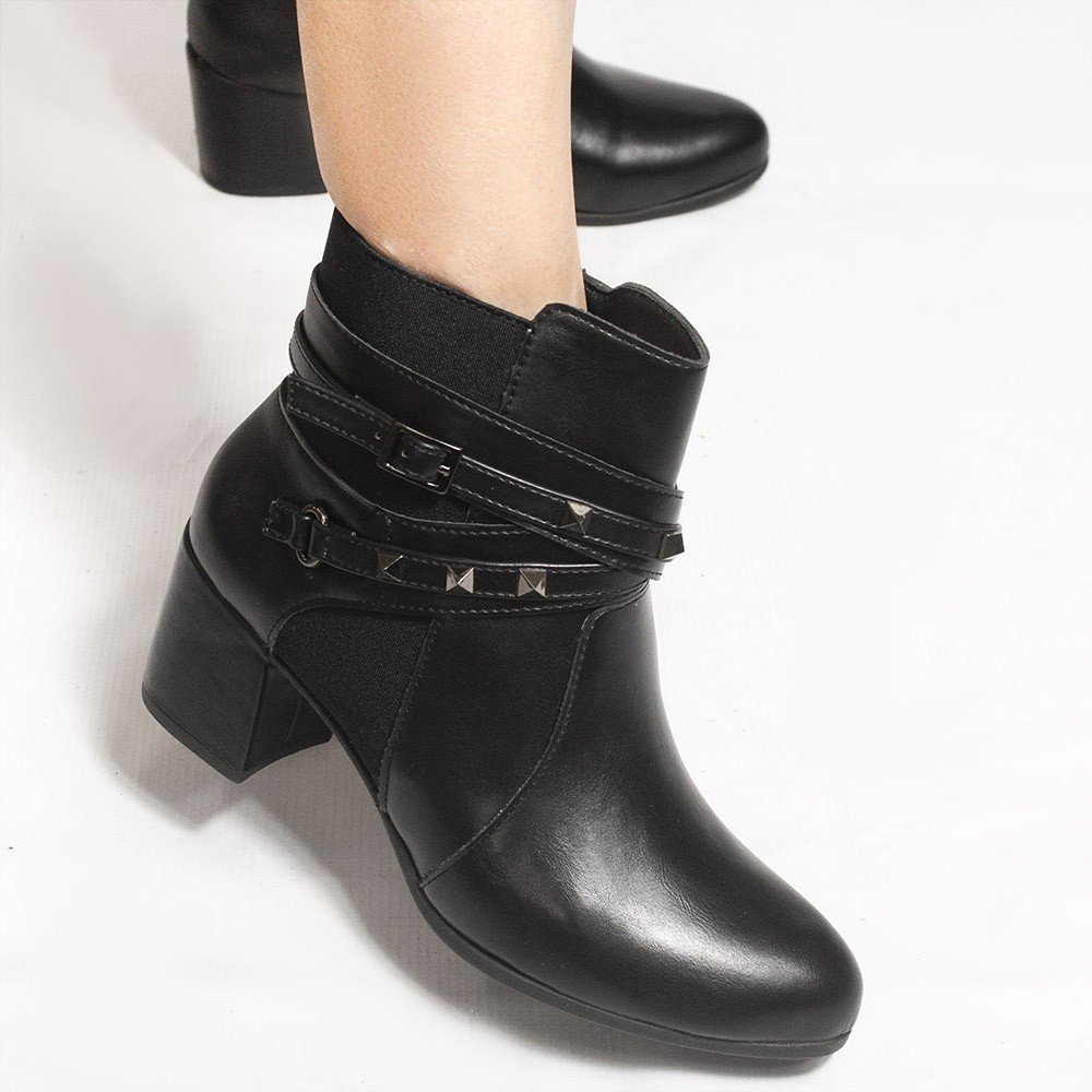 Bota Zatta Salto Bloco Spike Yonah Preta Preto 4