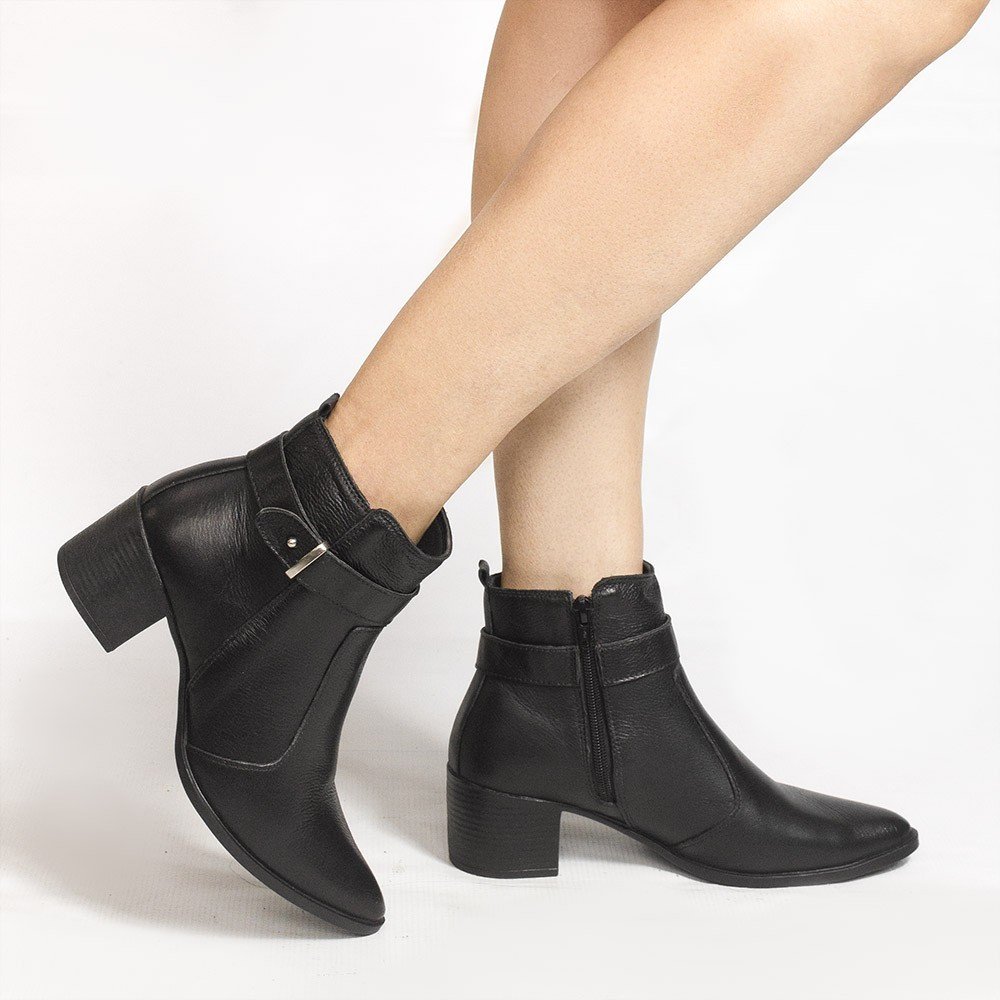 Bota Zatta Bico Fino Cano Curto Jordana Preta Preto 2