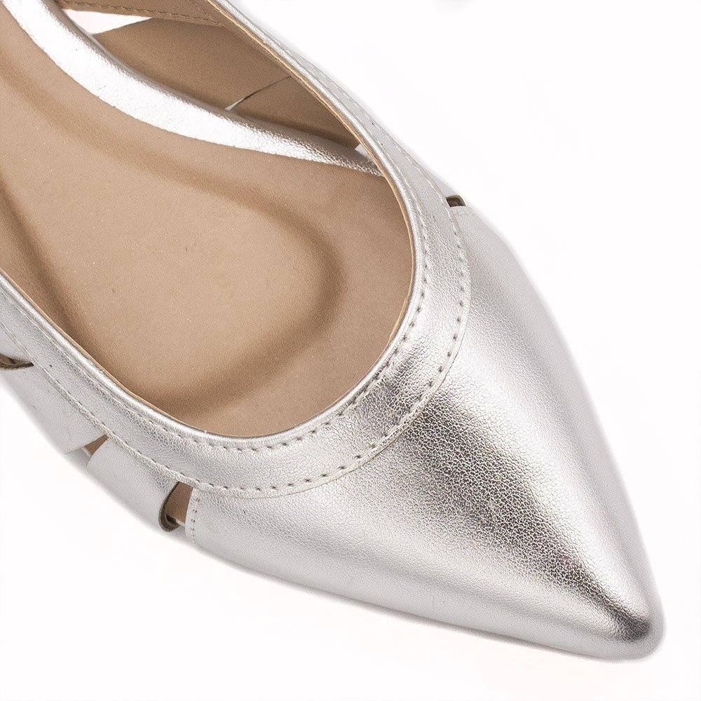 Sapatilha Zatta Bico Fino Adelaide  Prata Prata 3