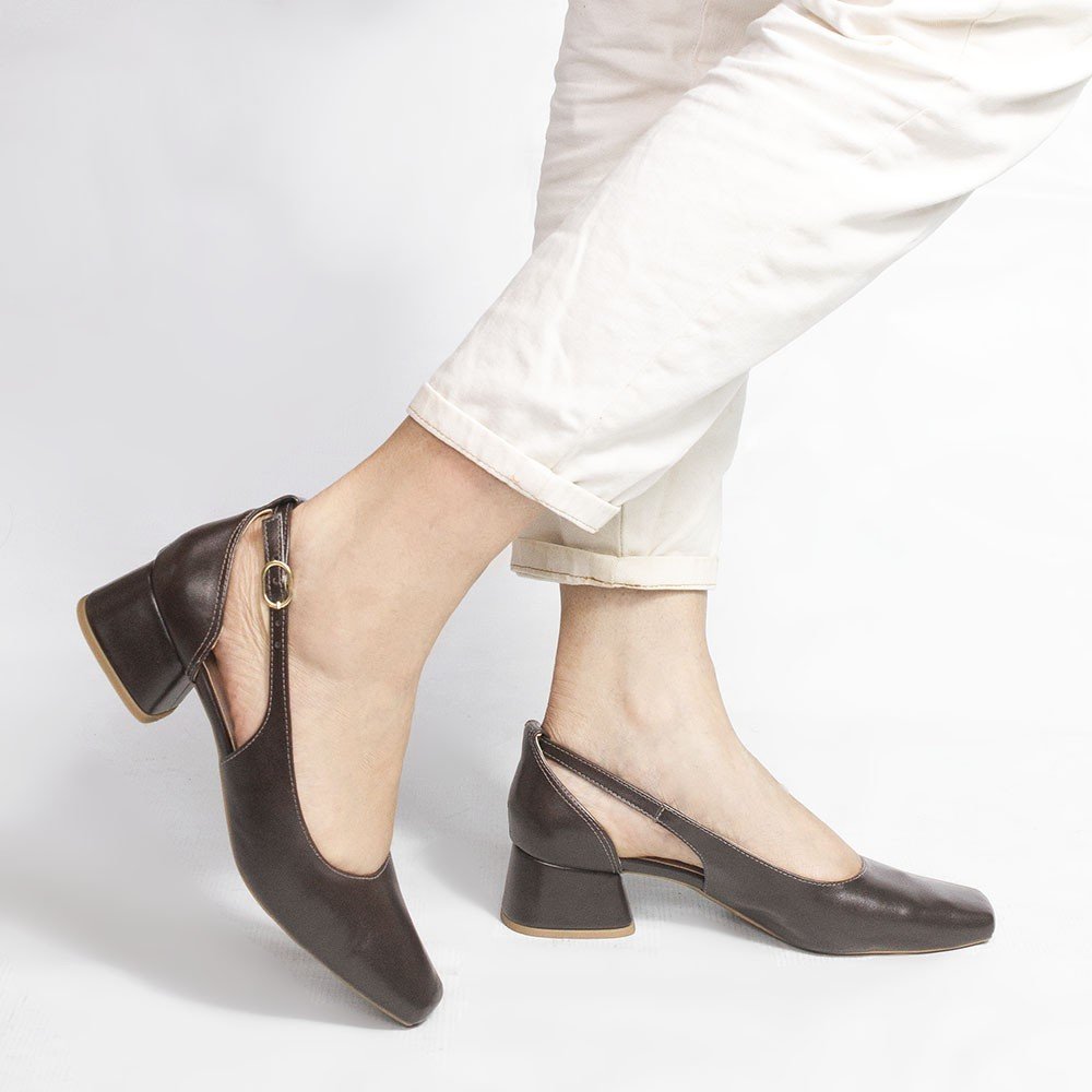 Sapato Zatta  Retrô  Bico Quadrado Ingrid Marrom Marrom 2