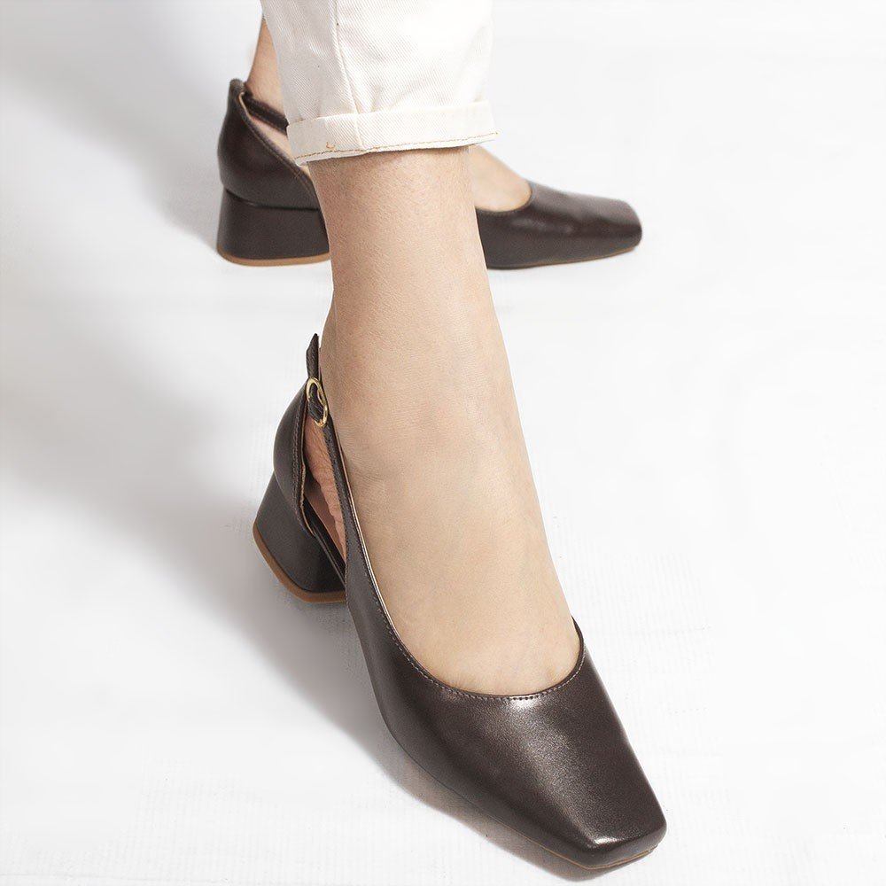 Sapato Zatta  Retrô  Bico Quadrado Ingrid Marrom Marrom 4