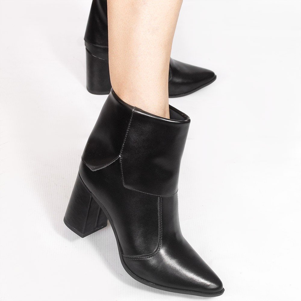 Bota Zatta Salto Bloco Alto Bico Fino  Zuri Preta Preto 3