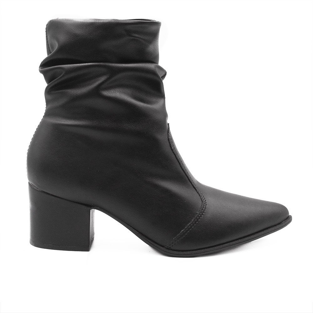 Bota Zatta Drapeada Cano Curto Cora Preta