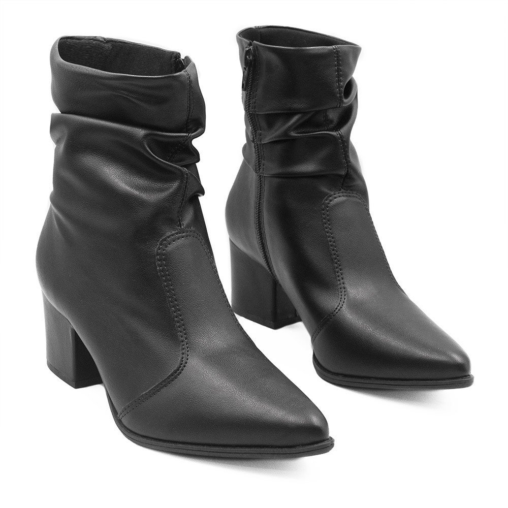 Bota Zatta Drapeada Cano Curto Cora Preta Preto 4