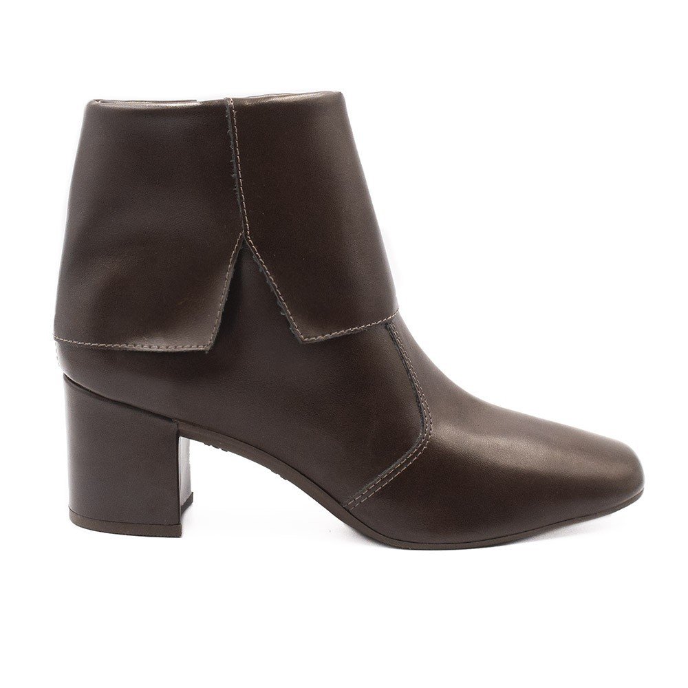 Bota Zatta Salto Bloco Baixo Bico Quadrado Sulamita Marrom