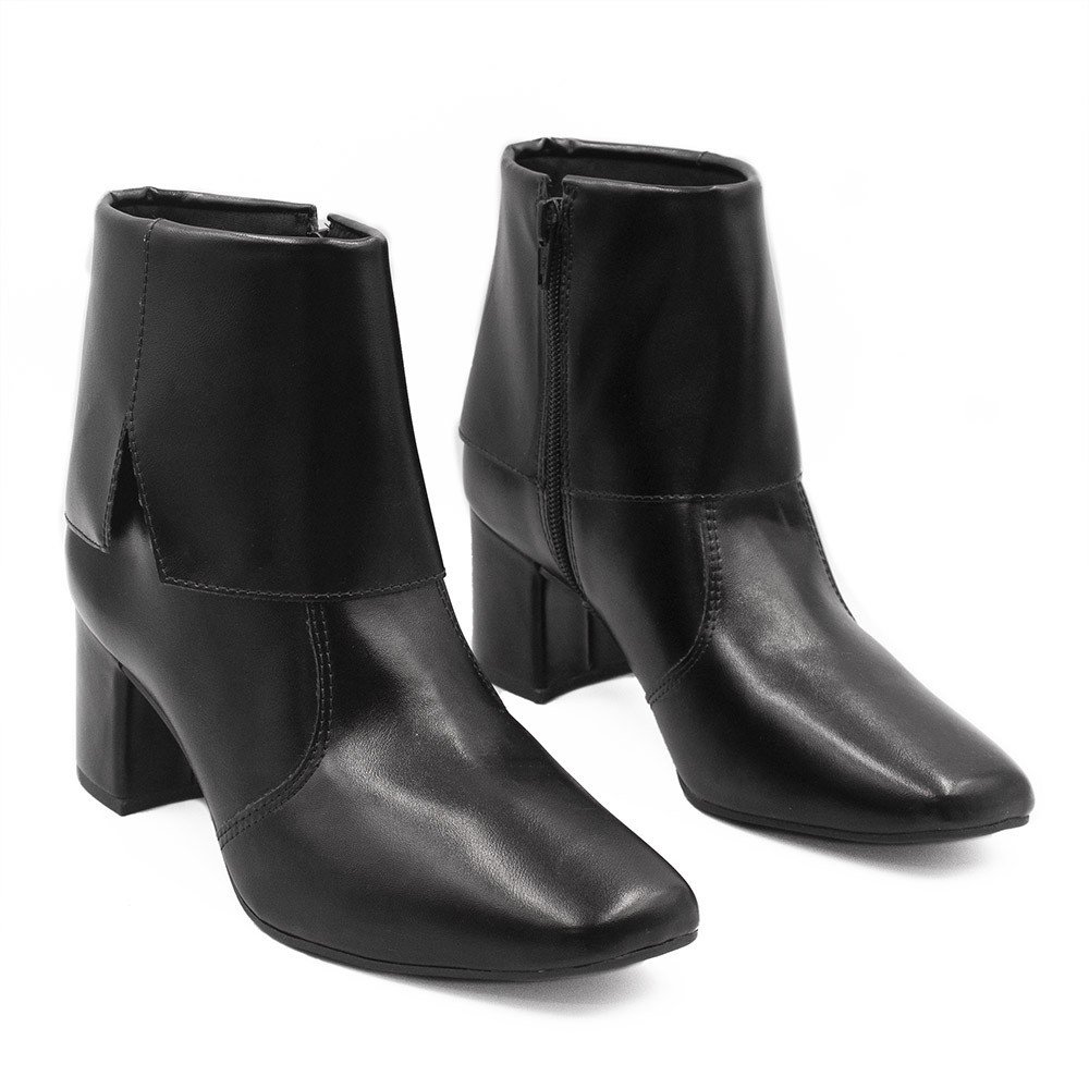 Bota Zatta Salto Bloco Baixo Bico Quadrado Sulamita Preta Preto 3