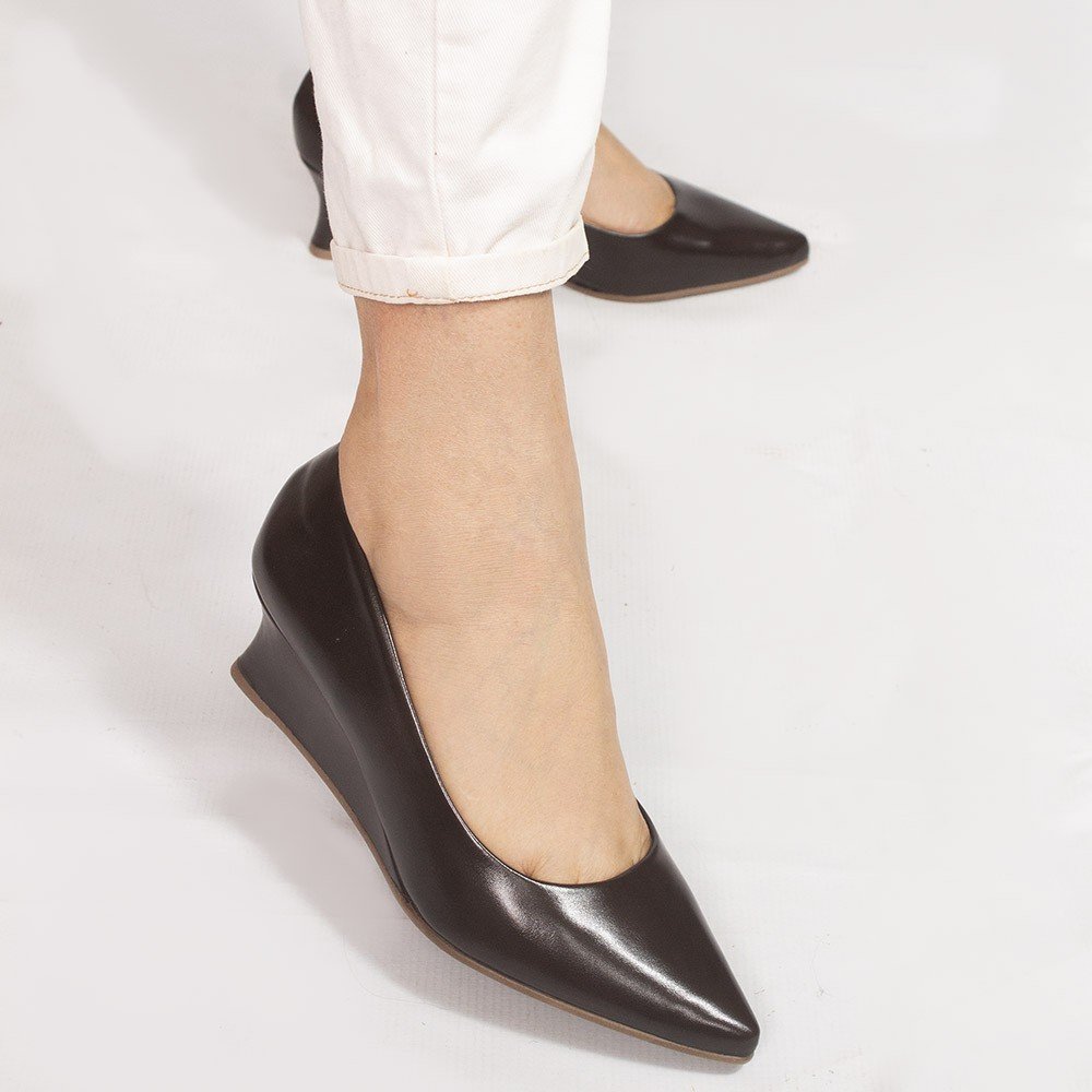 Scarpin Zatta  Anabela  Alexia Marrom Marrom 4