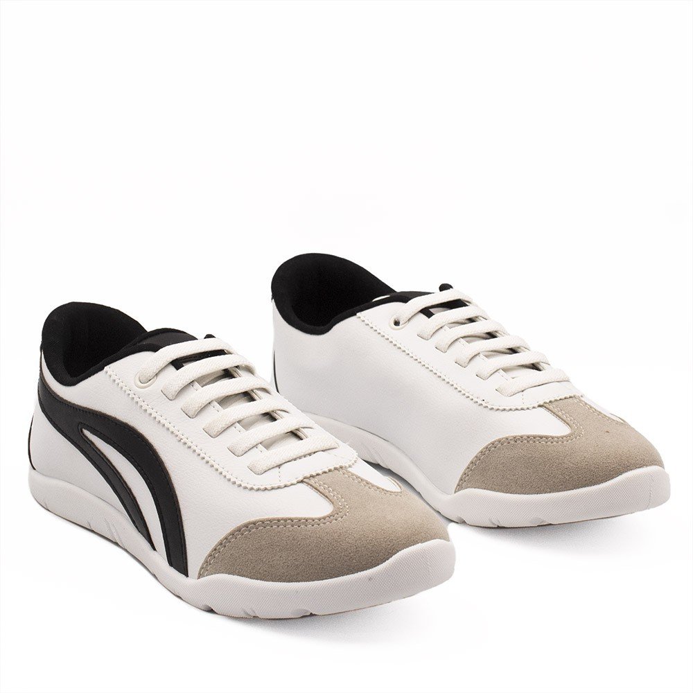 Tênis Casual Bicolor Jack Branco Branco/Preto 3