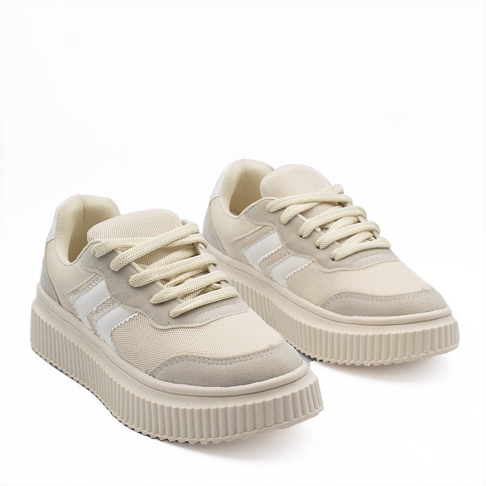 Tênis Zatta Sola Alta Katy Bicolor Creme Branco 5