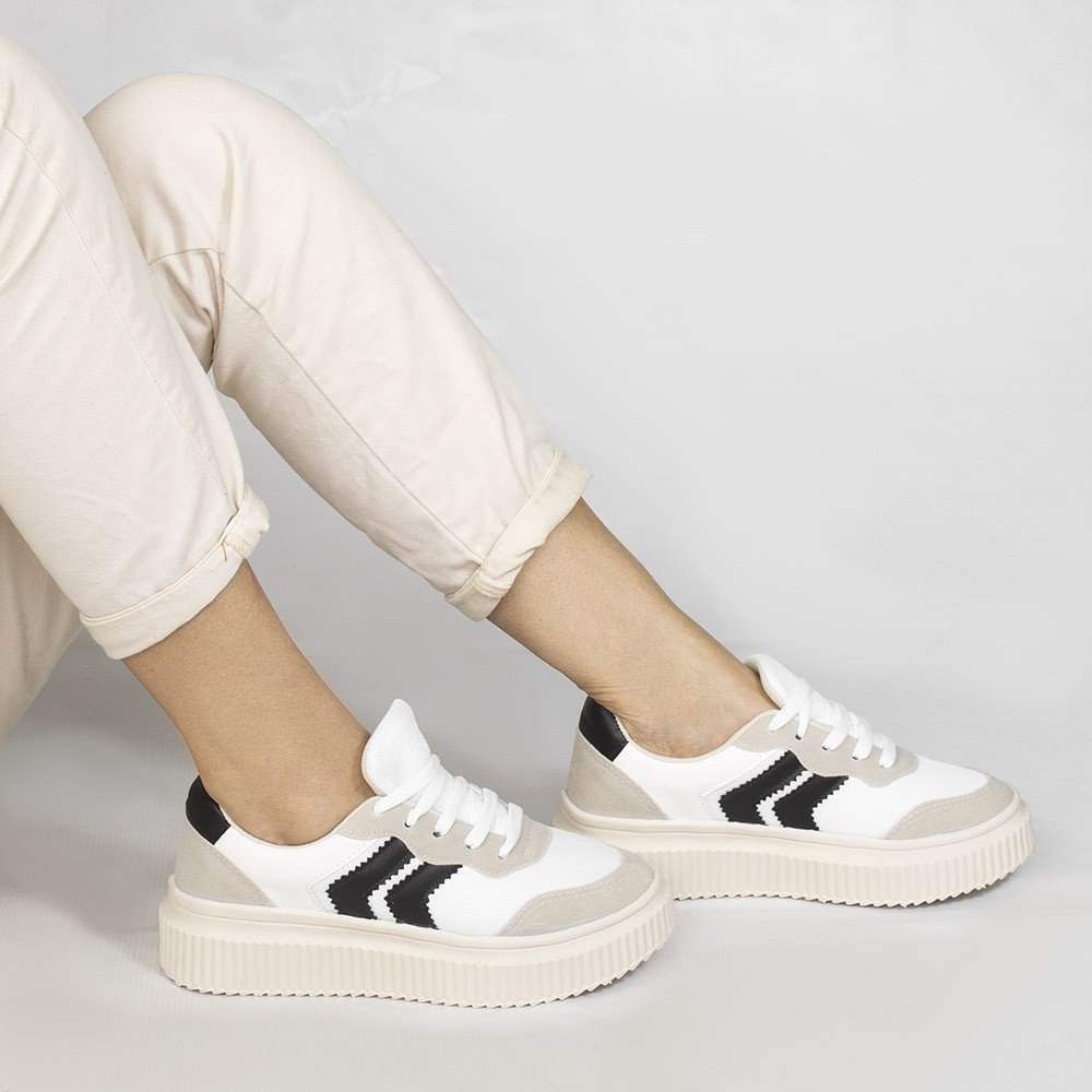 Tênis Zatta Sola Alta Katy Bicolor Preto Branco 4