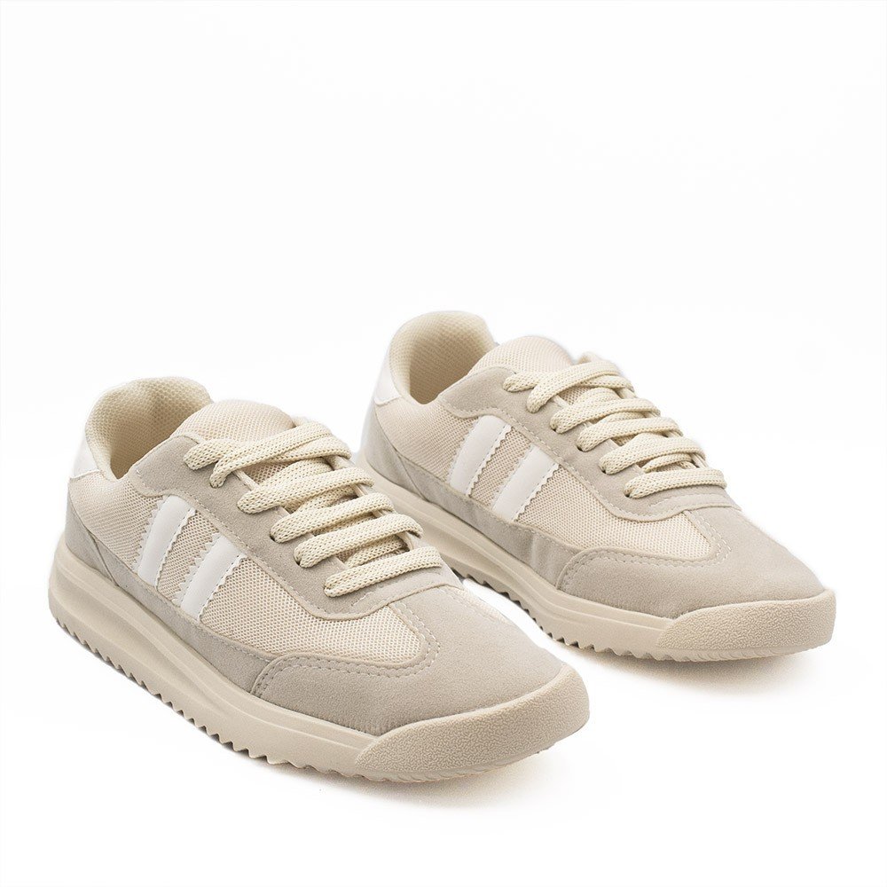 Tênis Casual  Duas Listras Kauane Aveia Bege 3