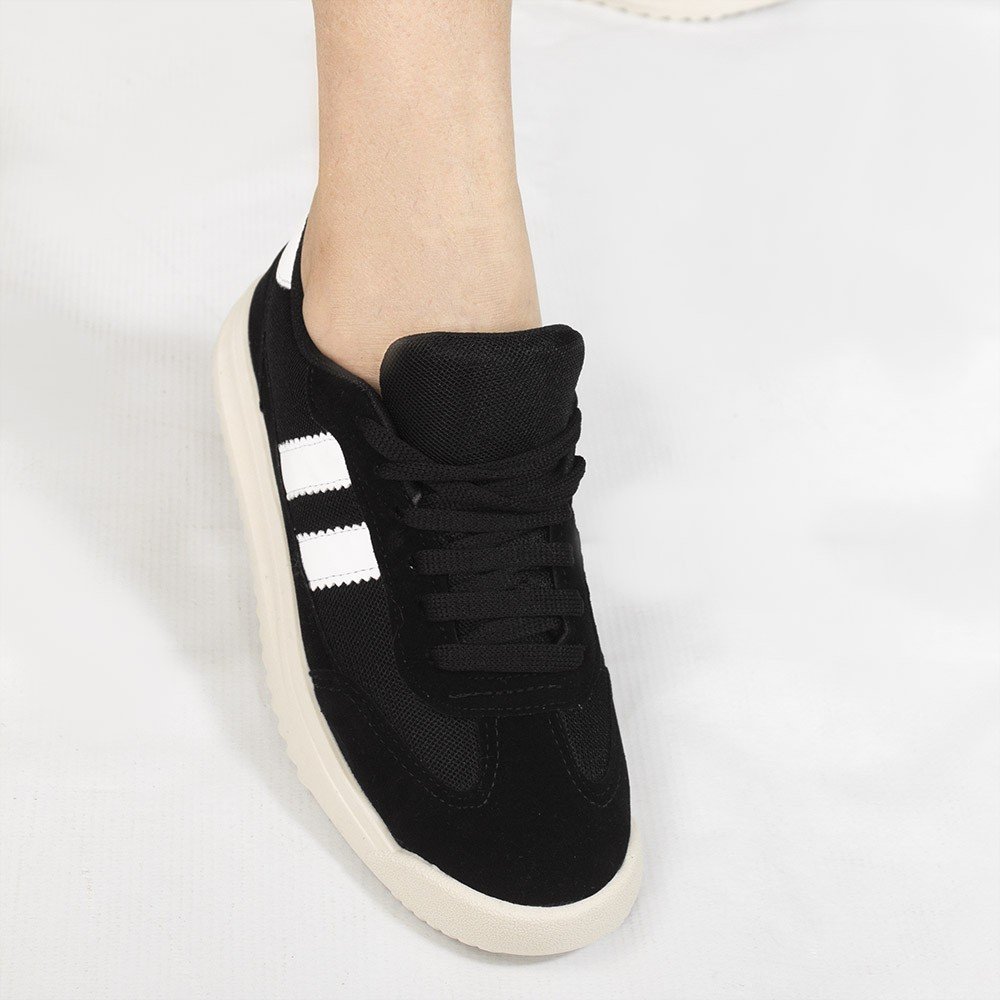 Tênis Casual  Duas Listras Kauane Preto Preto 4