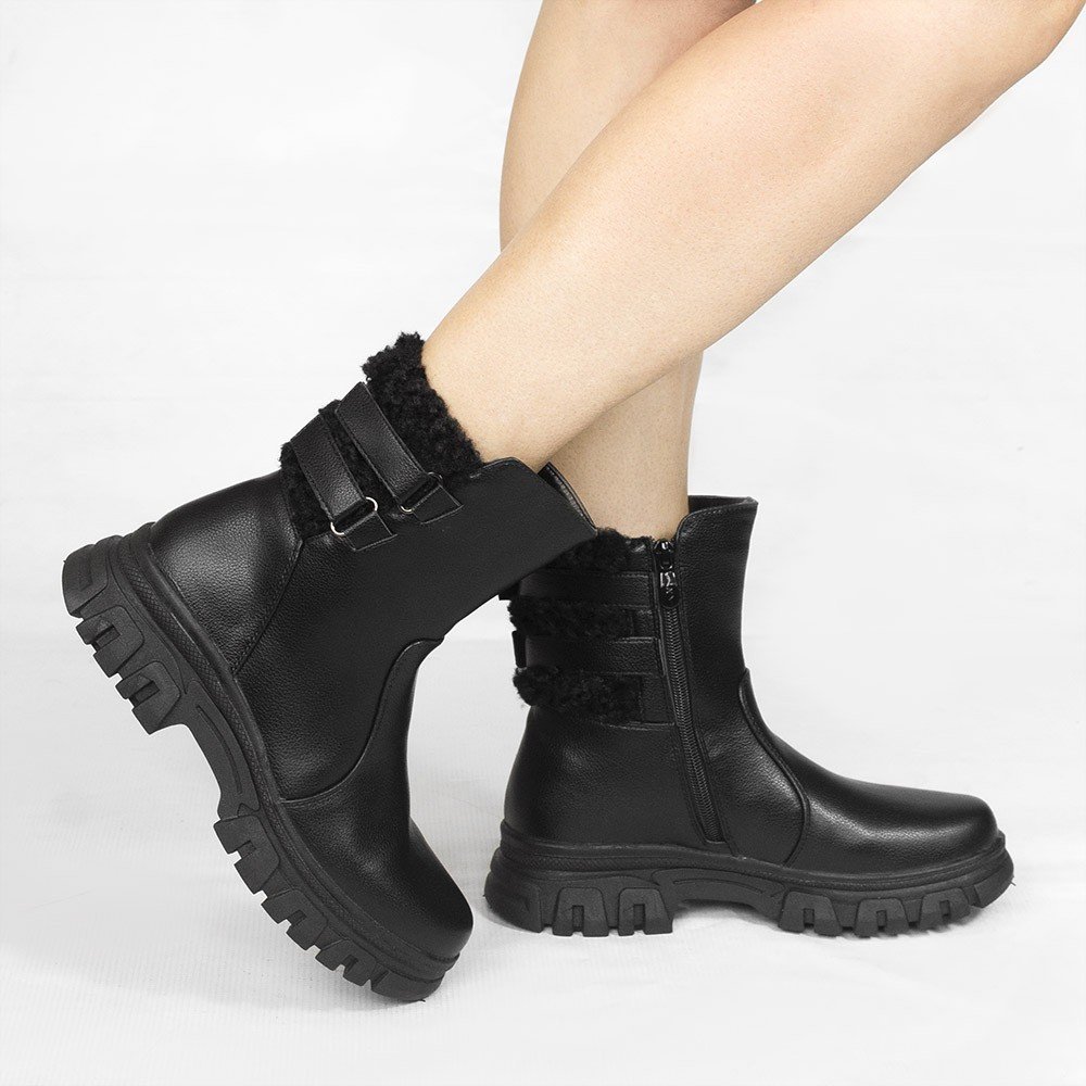Bota Zatta Coturno Solado Tratorado Sophie Preta Preto 2