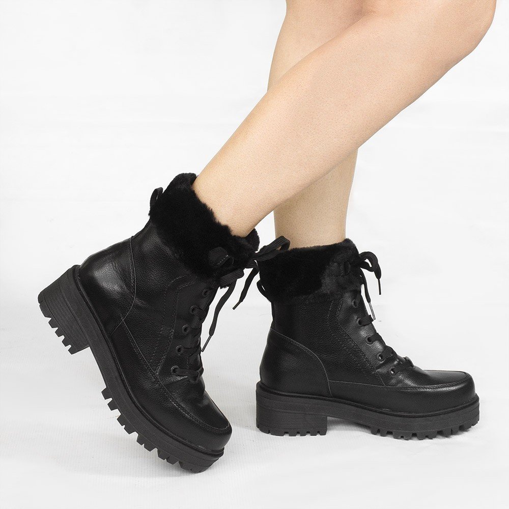 Coturno Zatta Tratorado Pelucia Margot Preto Preto 2