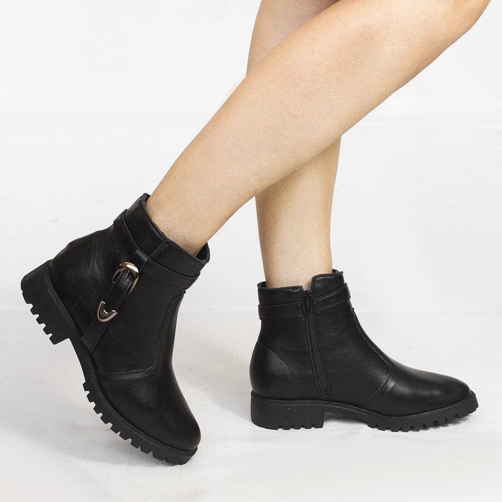 Bota  Montaria Zatta Fivela Astrid Preta Preto 2