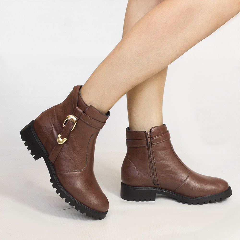 Bota  Montaria Zatta Fivela Astrid  Marrom Marrom 2