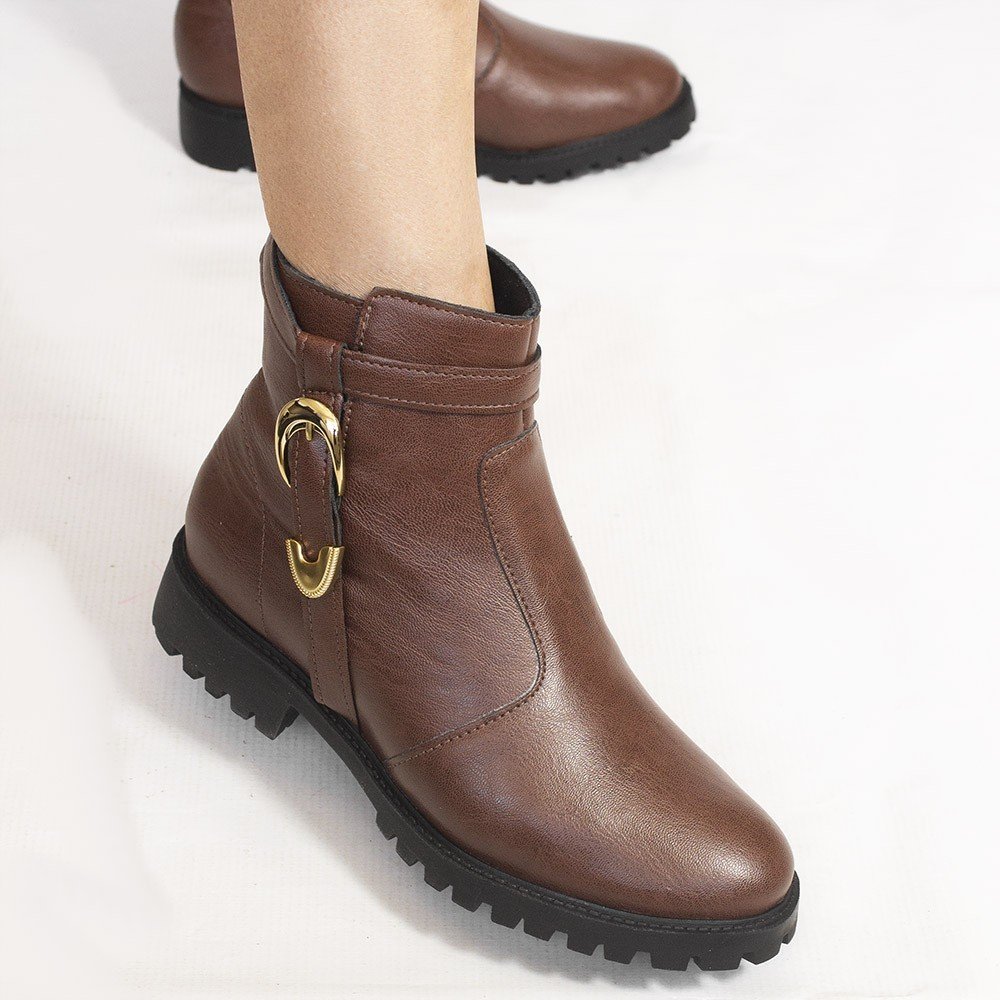 Bota  Montaria Zatta Fivela Astrid  Marrom Marrom 3