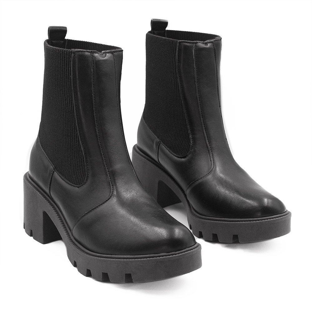 Bota Zatta Coturno Cano Médio Lisa Anastácia Preta Preto 3