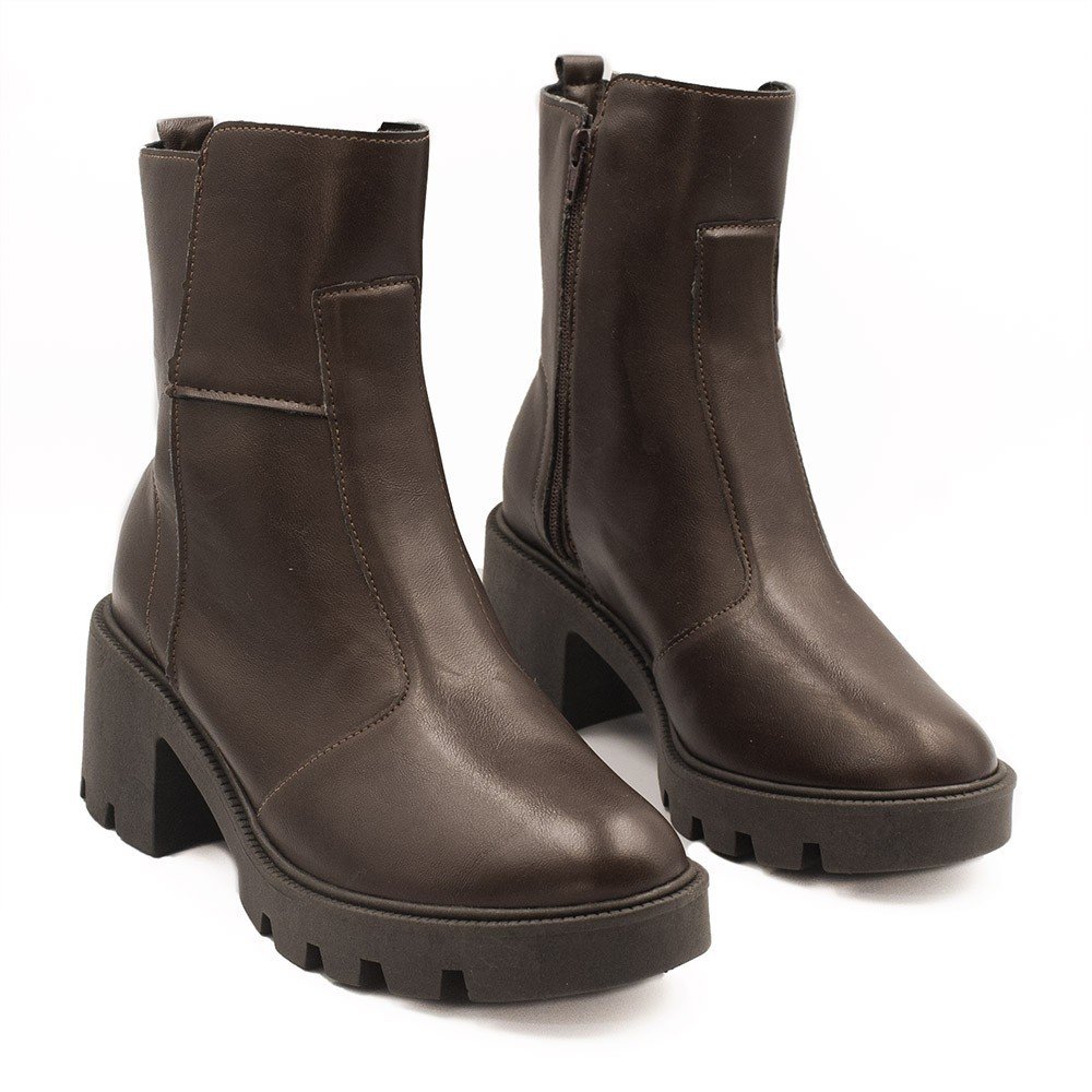 Bota Zatta Coturno Cano Médio Lisa Anastácia Marrom Marrom 3