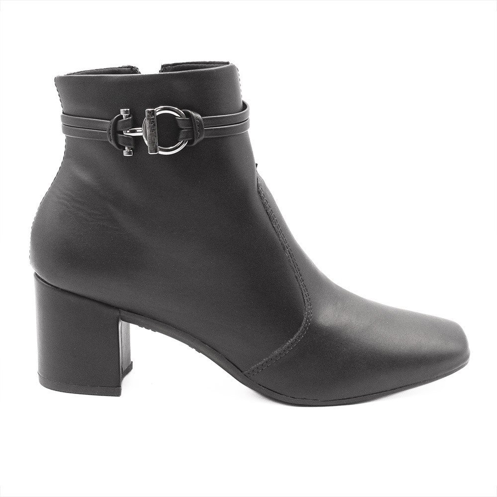 Bota Zatta Bico Quadrado Salto Bloco Quiteria Preta
