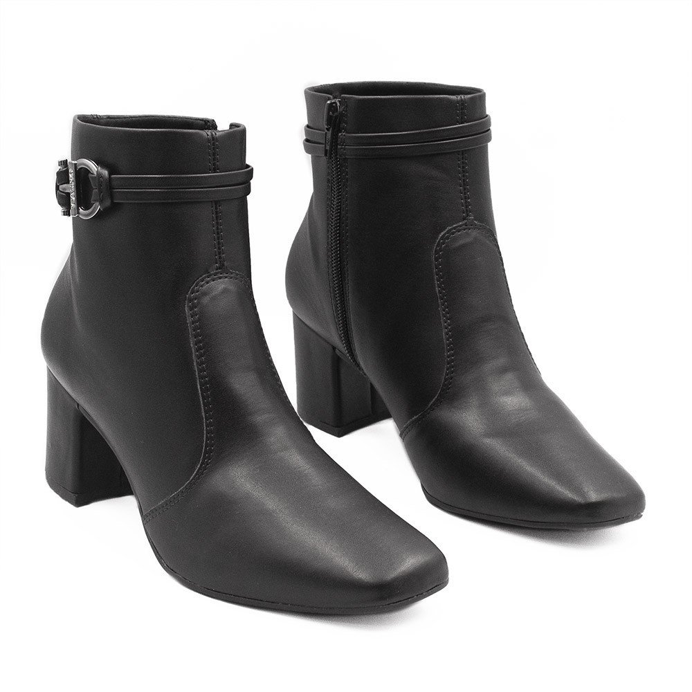 Bota Zatta Bico Quadrado Salto Bloco Quiteria Preta Preto 3
