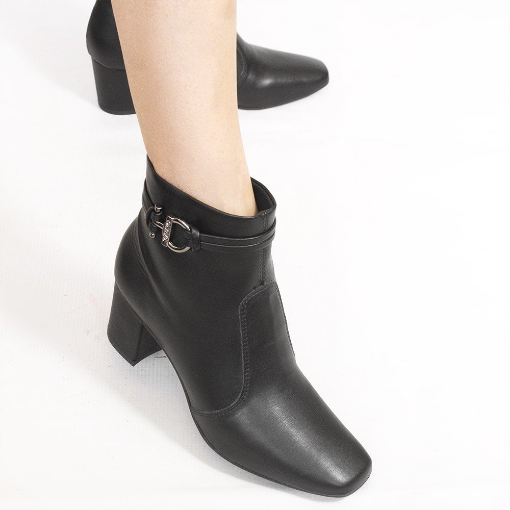 Bota Zatta Bico Quadrado Salto Bloco Quiteria Preta Preto 4