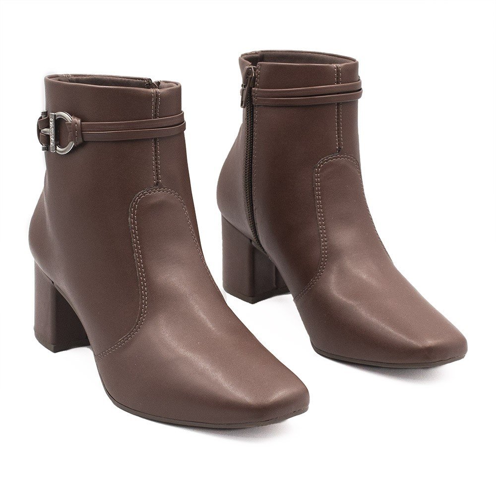 Bota Zatta Bico Quadrado Salto Bloco Quiteria Marrom Marrom 3