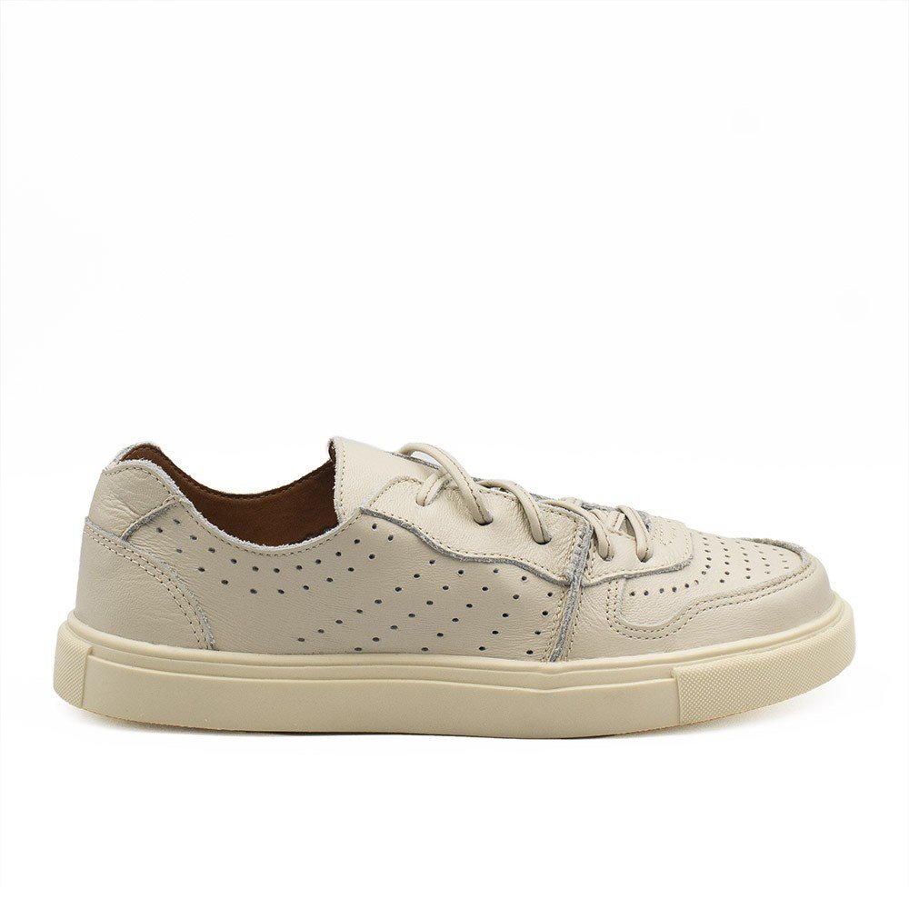 Tênis Zatta Casual em Couro Laura Off White