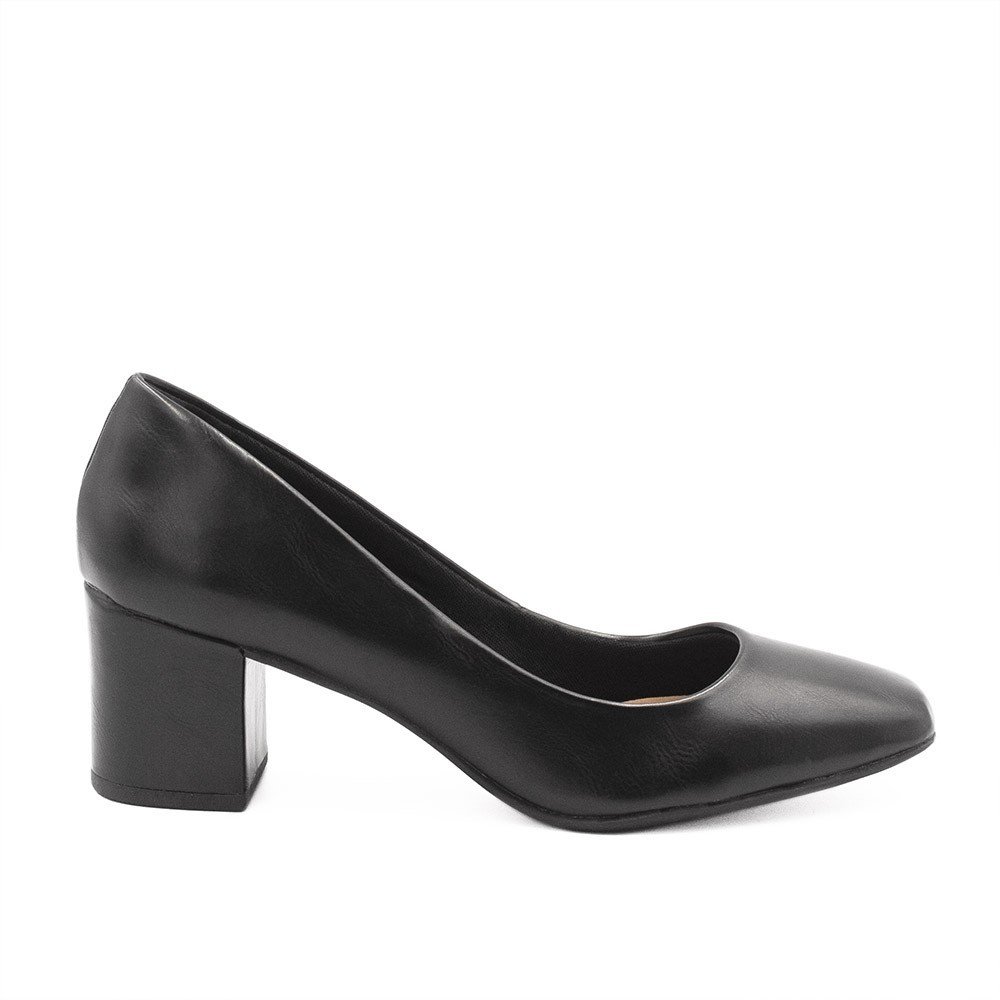 Sapato Retrô Zatta Bico Quadrado Heidi Preto Preto 2