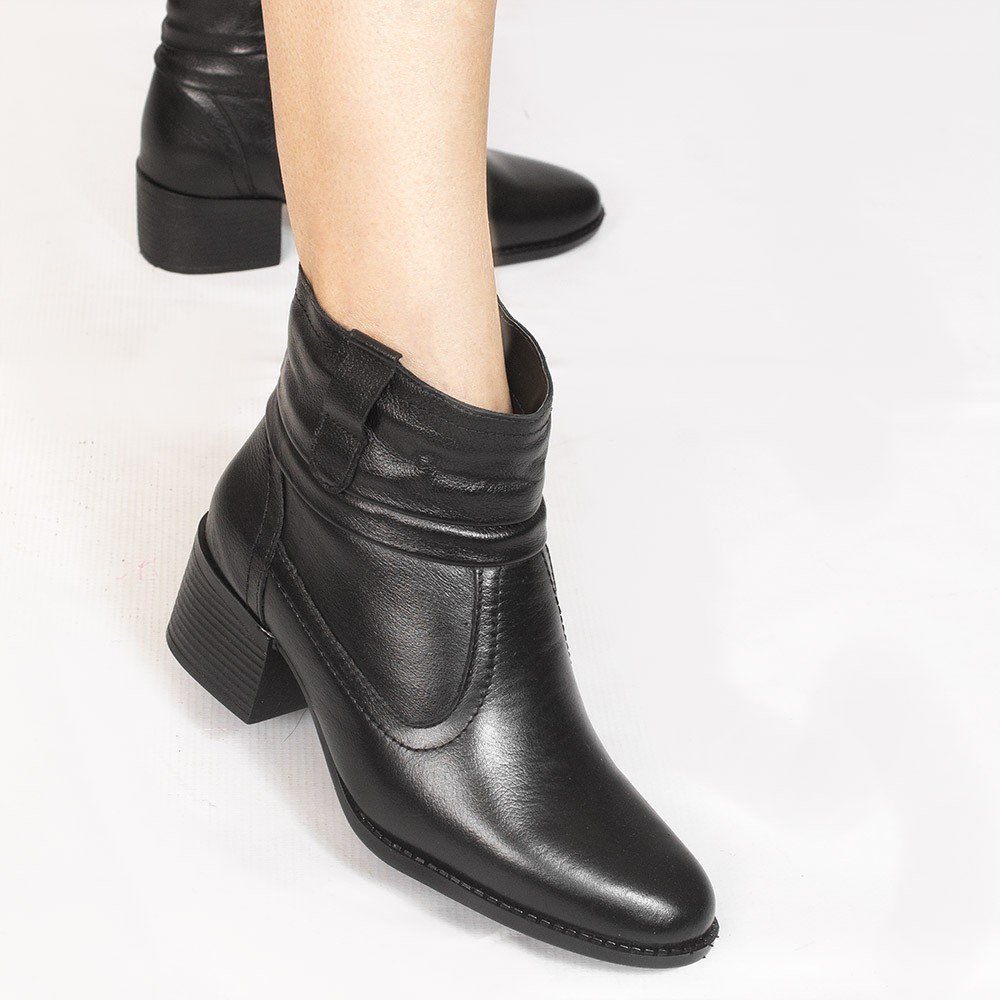 Bota Zatta Drapeada Cano Curto Lauana Preto Preto 4