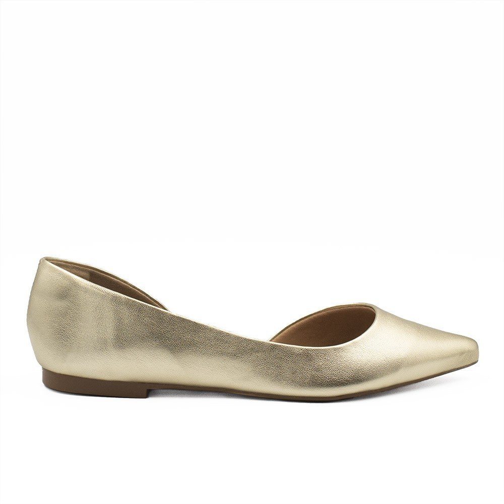 Sapatilha Zatta Aberta na Lateral Mel Dourado