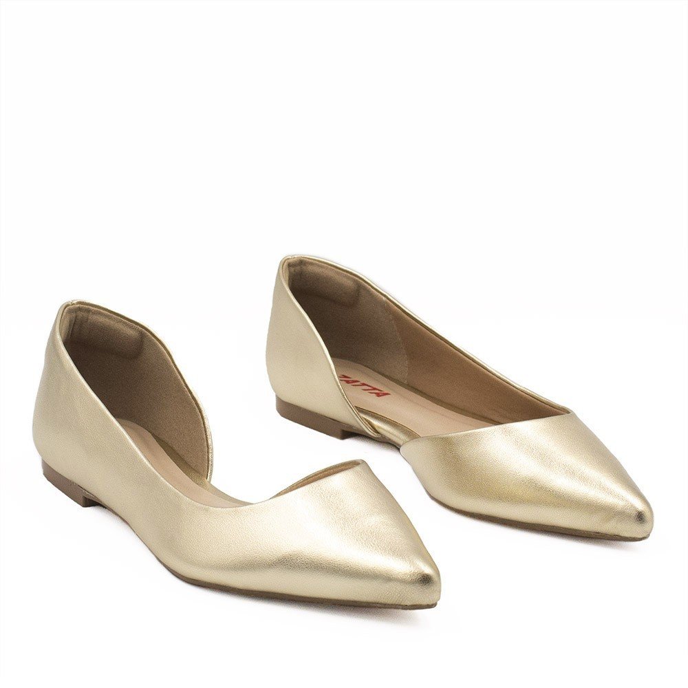 Sapatilha Zatta Aberta na Lateral Mel Dourado Dourado 3