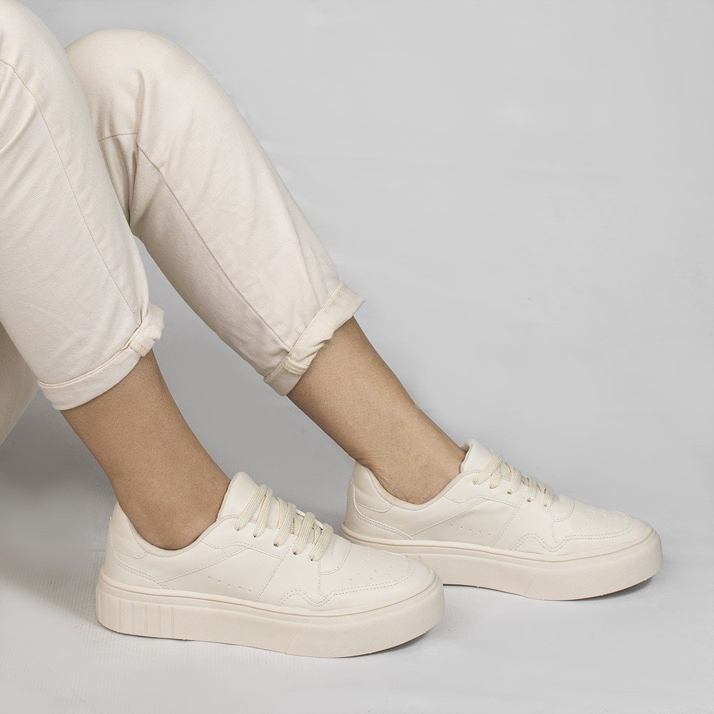 Tênis Casual Zatta Flatform  Kimberly Creme Branco 3