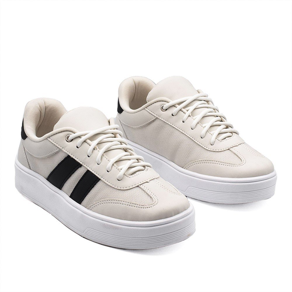 Tênis Zatta Casual Cadarço Charlote Preto Branco/Preto 3
