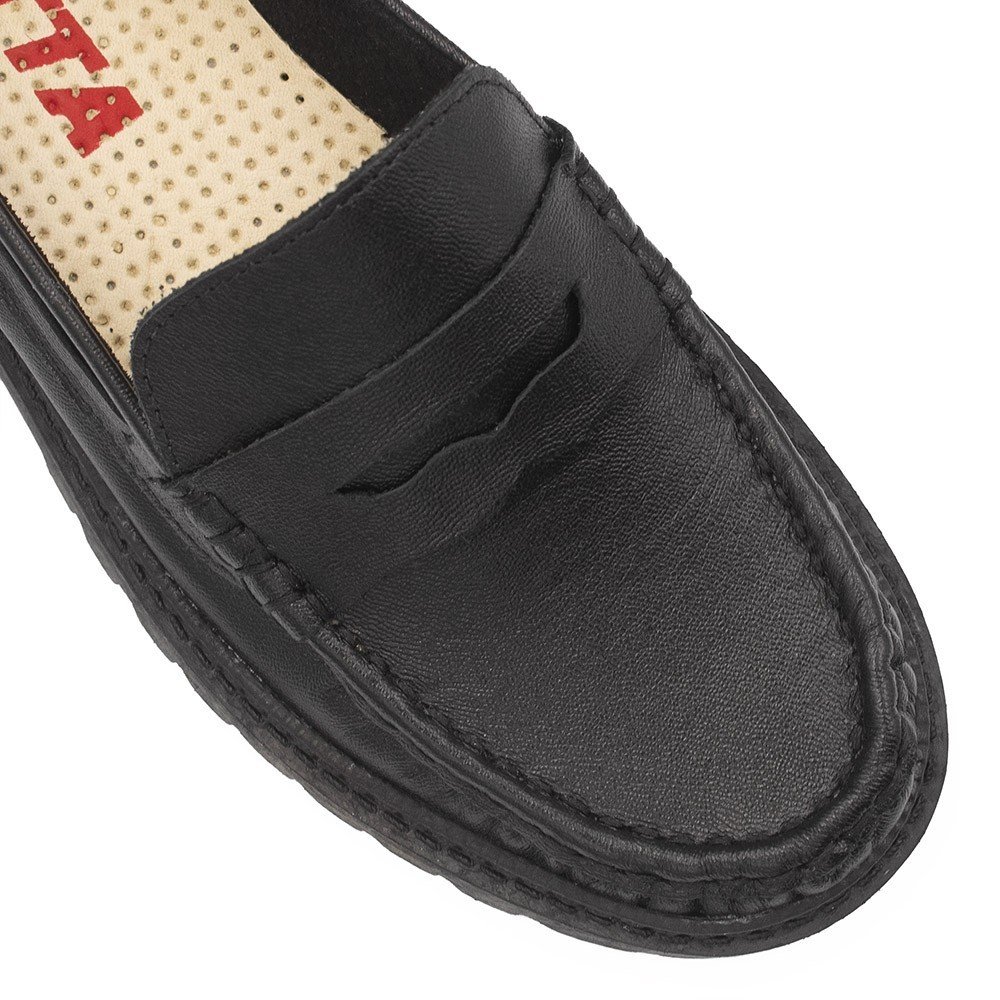 Mocassim Zatta em Couro Solado Tratorado Olivia Preto Preto 5