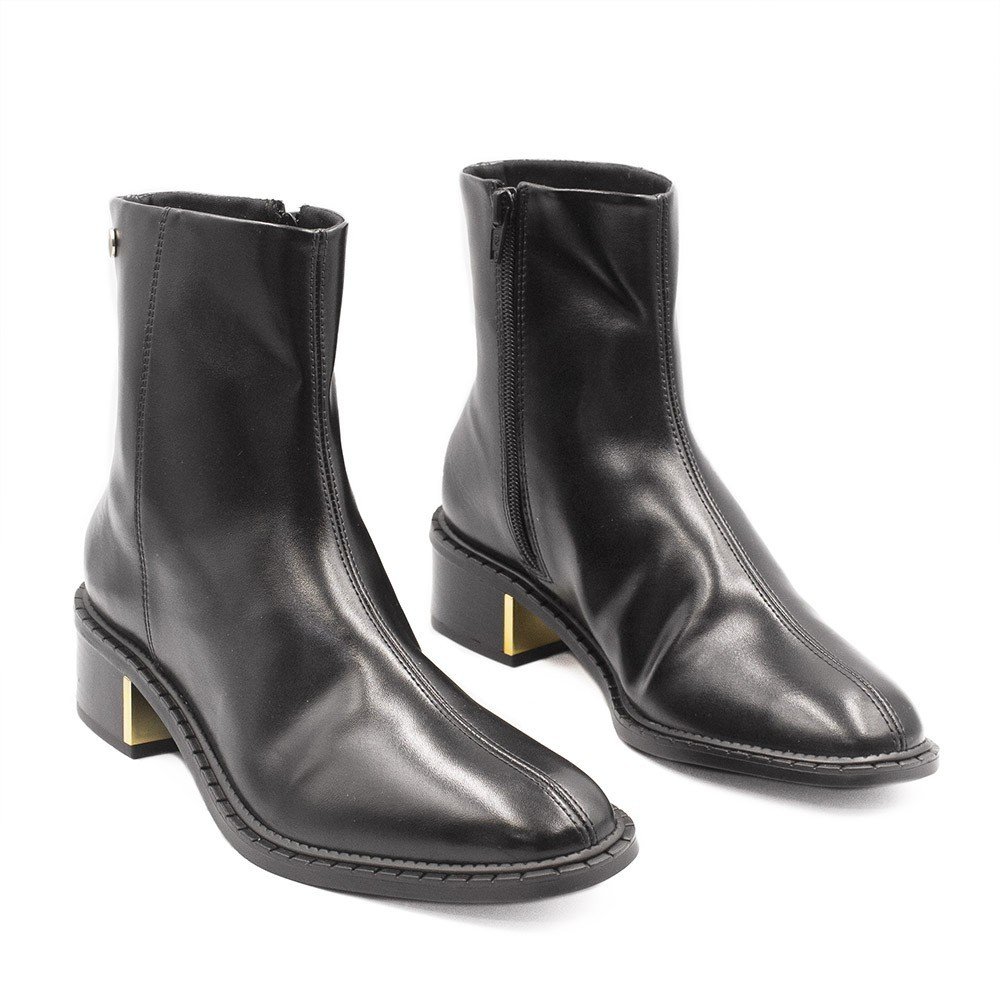 Bota Zatta Salto Bloco Detalhe de Metal Melanie Preta Preto 3