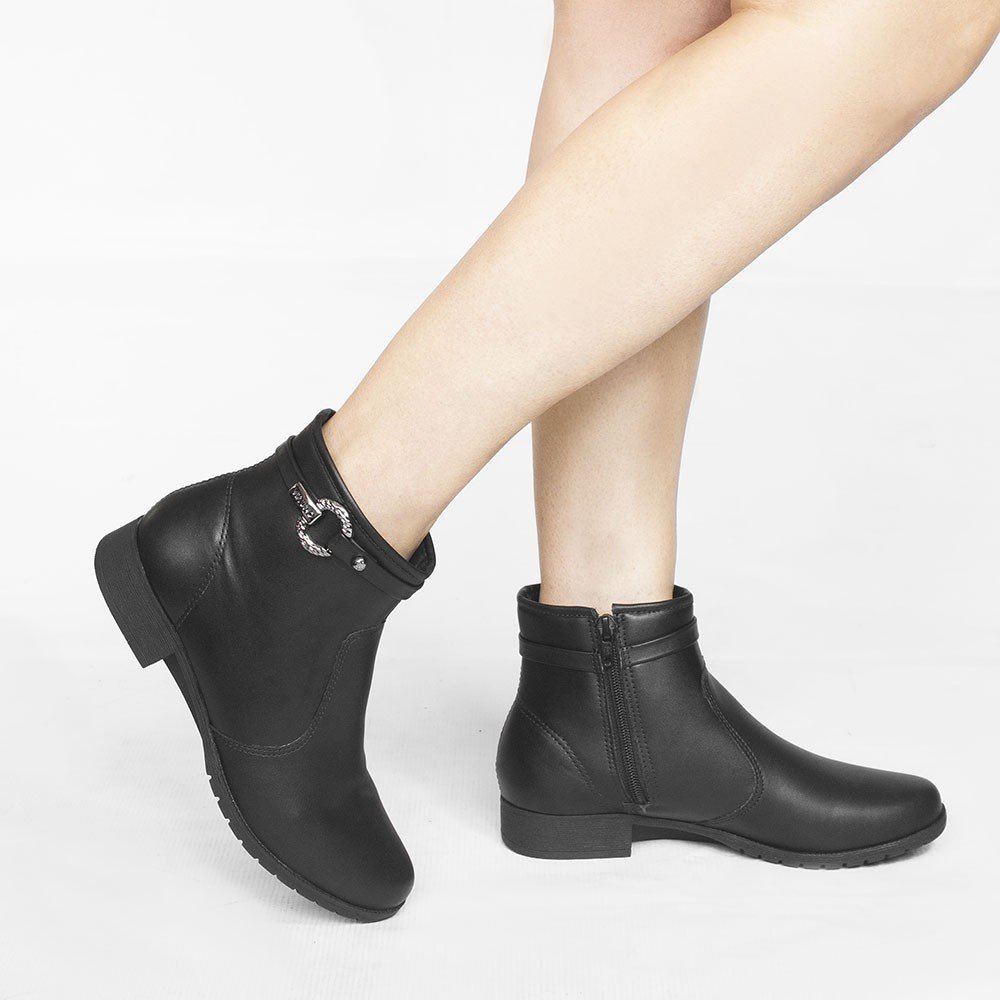 Bota Zatta Montaria Fivela Lateral Mia Preta Preto 2